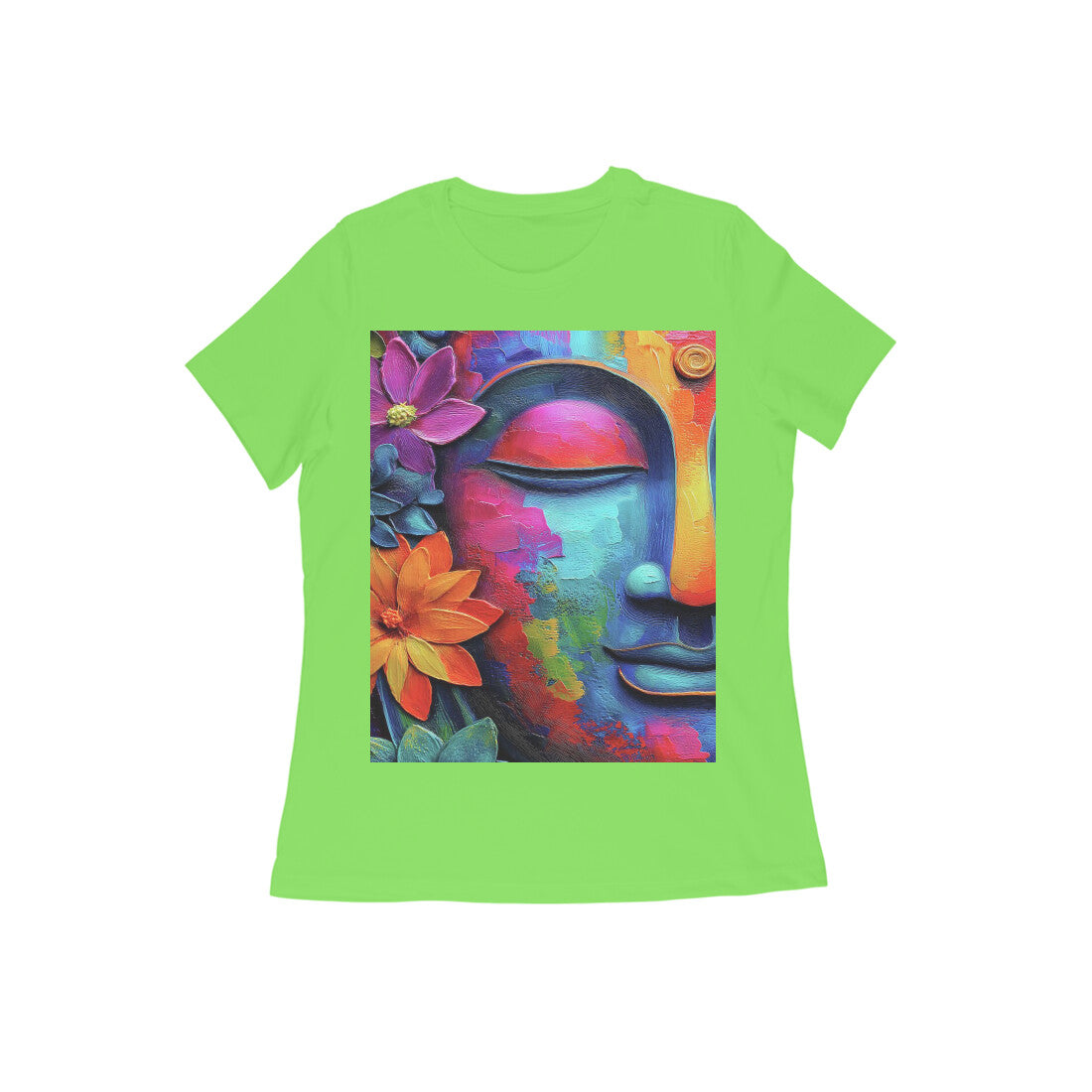 Front View - Karma — Women’s Tee Liril Green