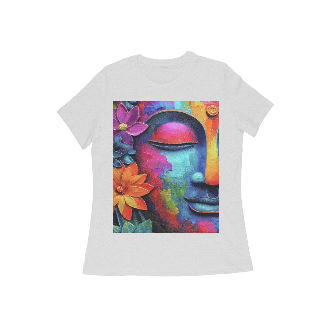 Front View - Karma — Women’s Tee Melange Grey