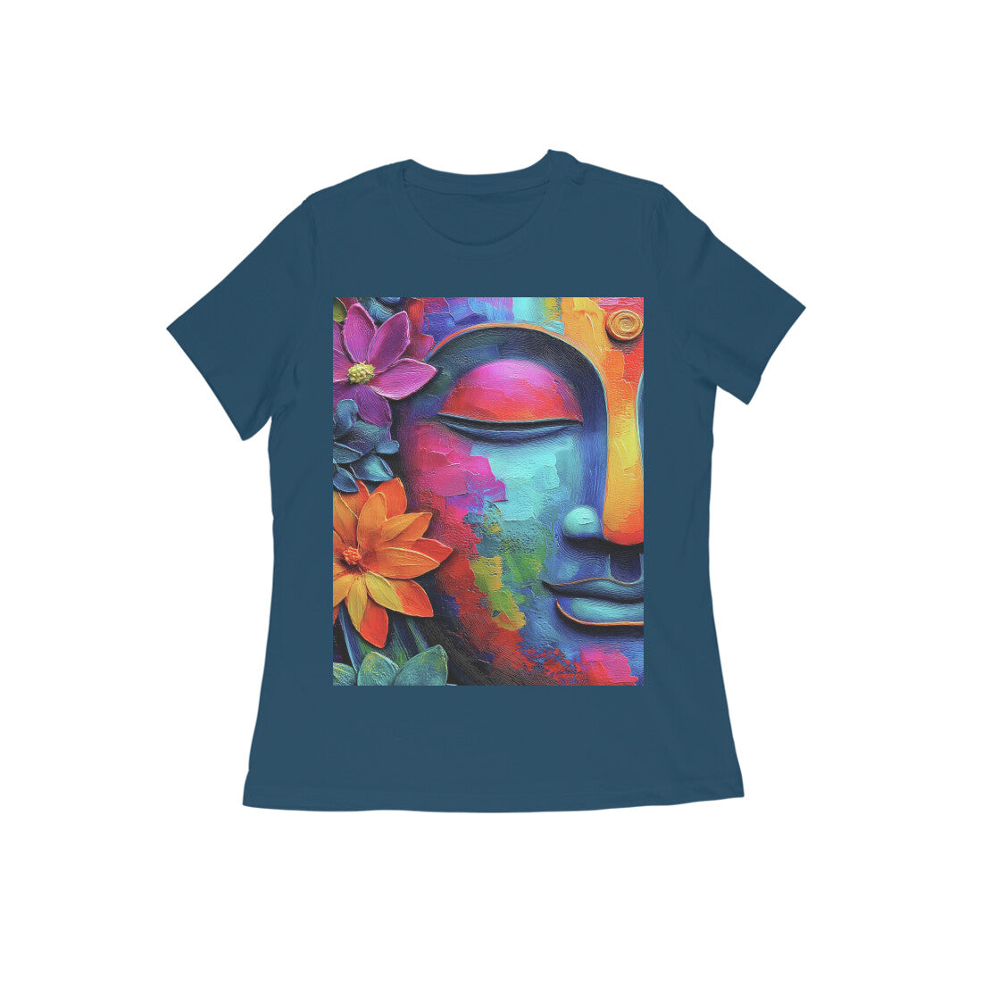 Front View - Karma — Women’s Tee Navy Blue