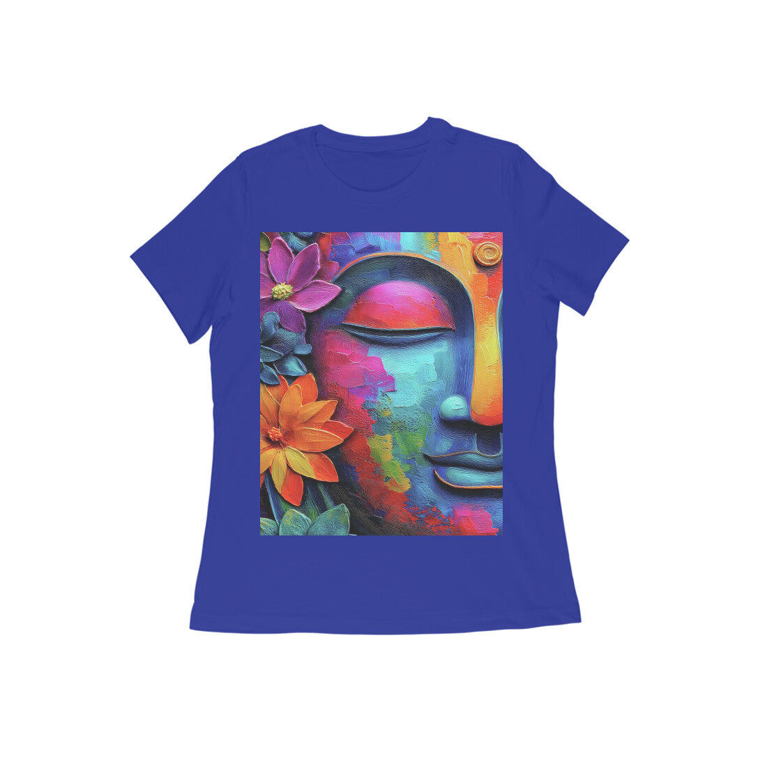 Front View - Karma — Women’s Tee Royal Blue