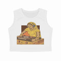 Front View - Desi Beats — Crop Tank Top White