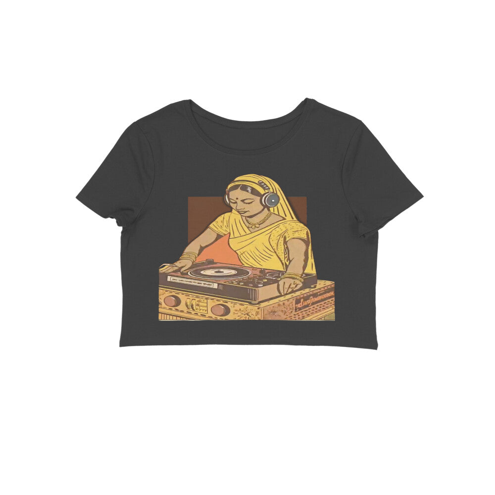 Front View - Desi Beats — Crop Top Black
