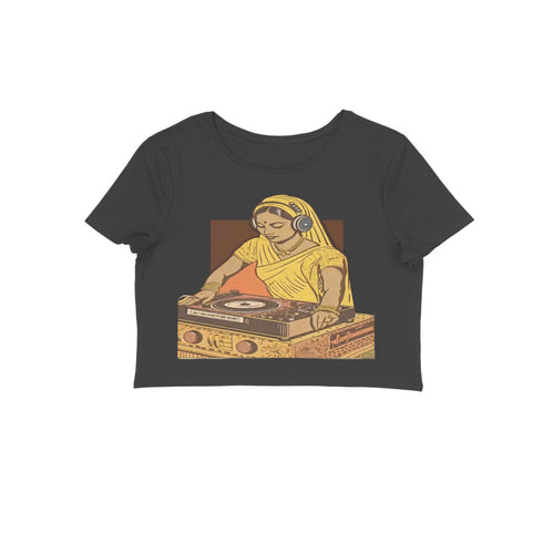 Front View - Desi Beats — Crop Top Black