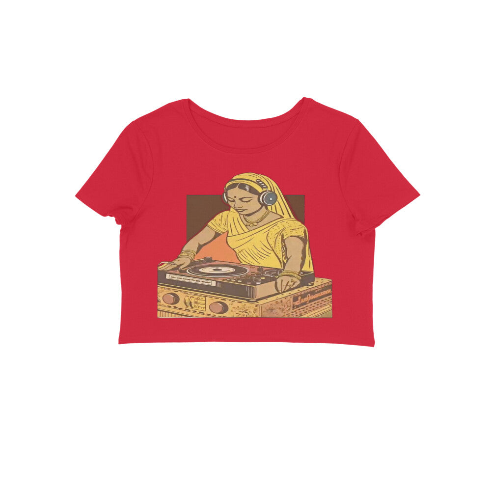 Front View - Desi Beats — Crop Top Red