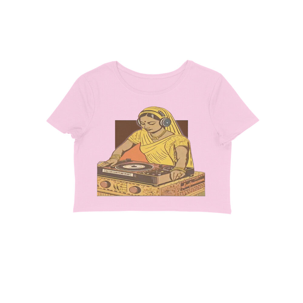 Front View - Desi Beats — Crop Top Light Pink