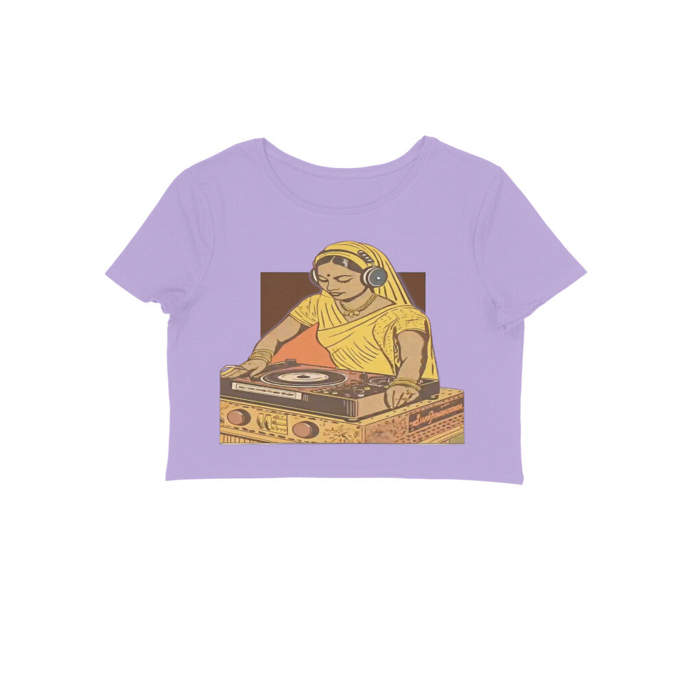 Front View - Desi Beats — Crop Top Iris Lavender