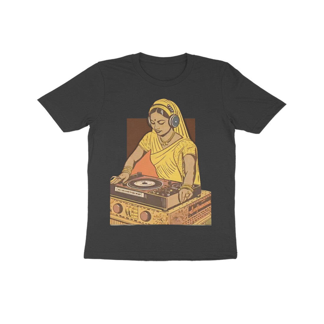 Front View - Desi Beats — Kids Tee Black