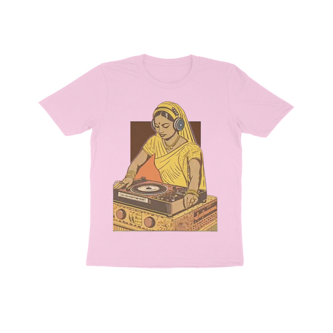 Front View - Desi Beats — Kids Tee Light Pink