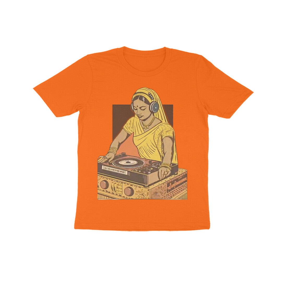 Front View - Desi Beats — Kids Tee Orange