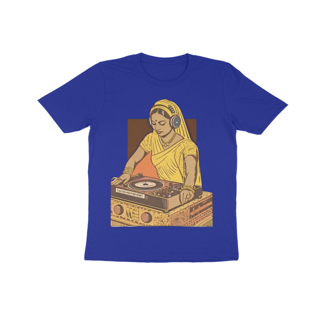 Front View - Desi Beats — Kids Tee Royal Blue