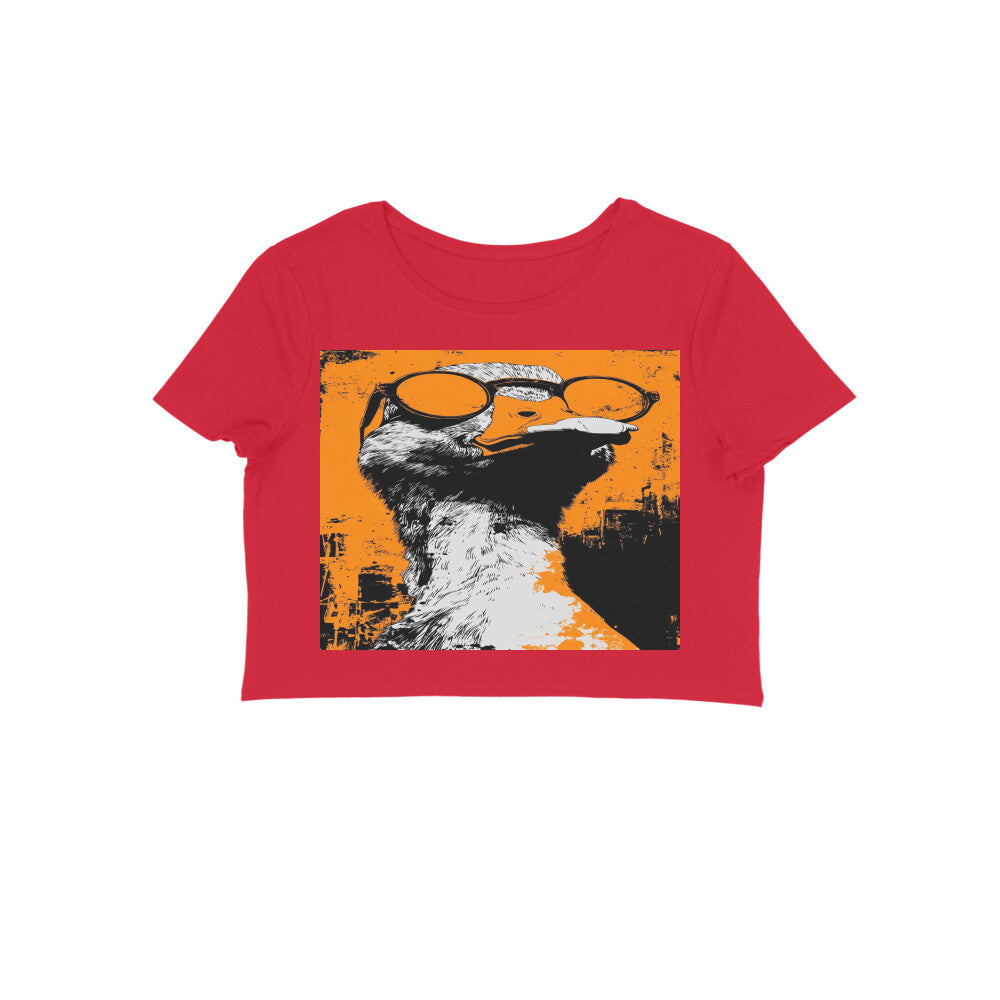 Front View - Quack — Crop Top Red