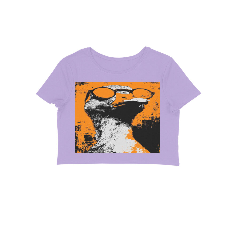 Front View - Quack — Crop Top Iris Lavender
