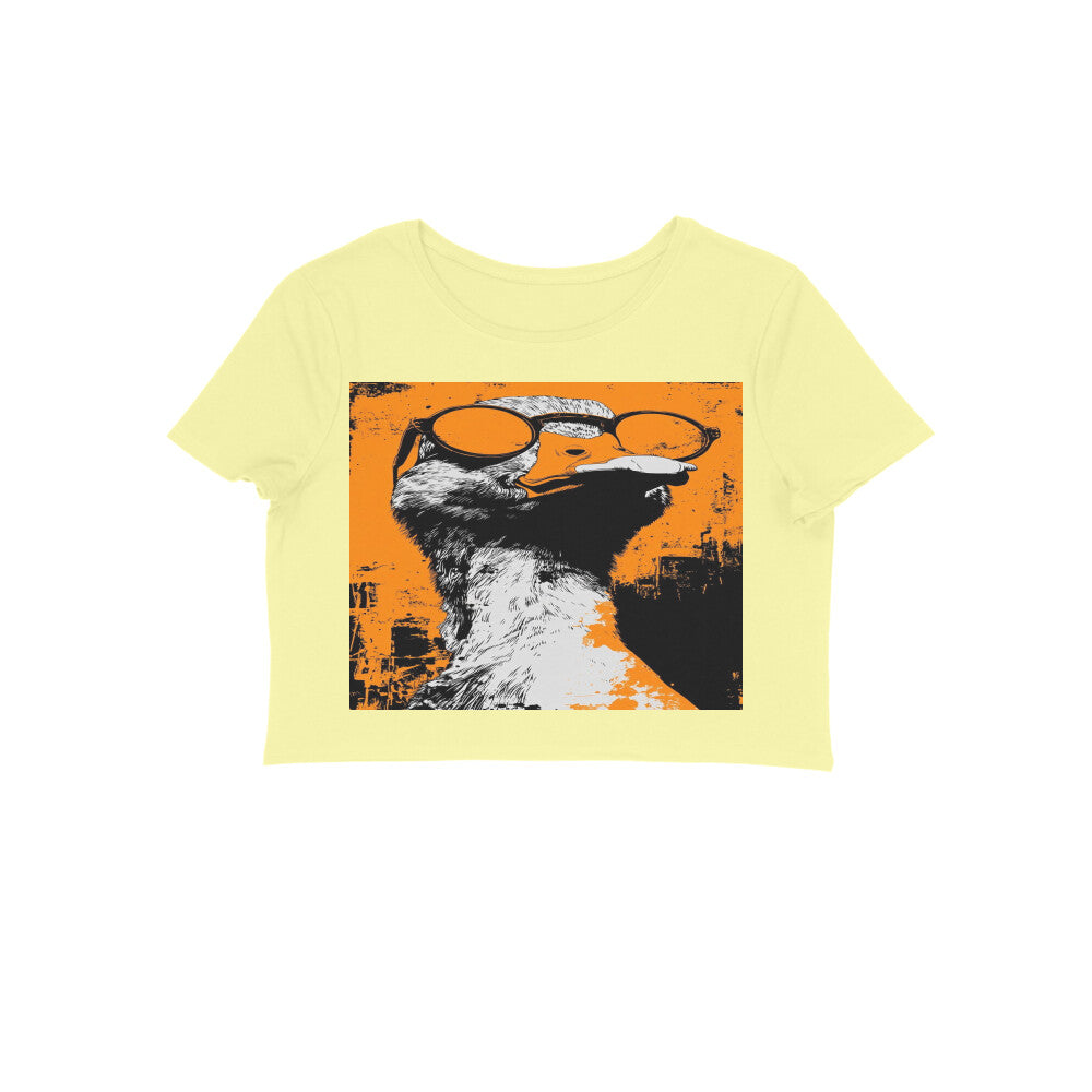 Front View - Quack — Crop Top Butter Yellow