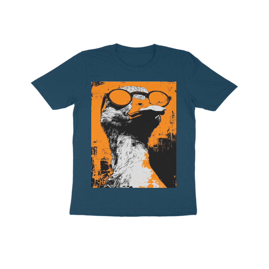Front View - Quack — Kids Tee Navy Blue