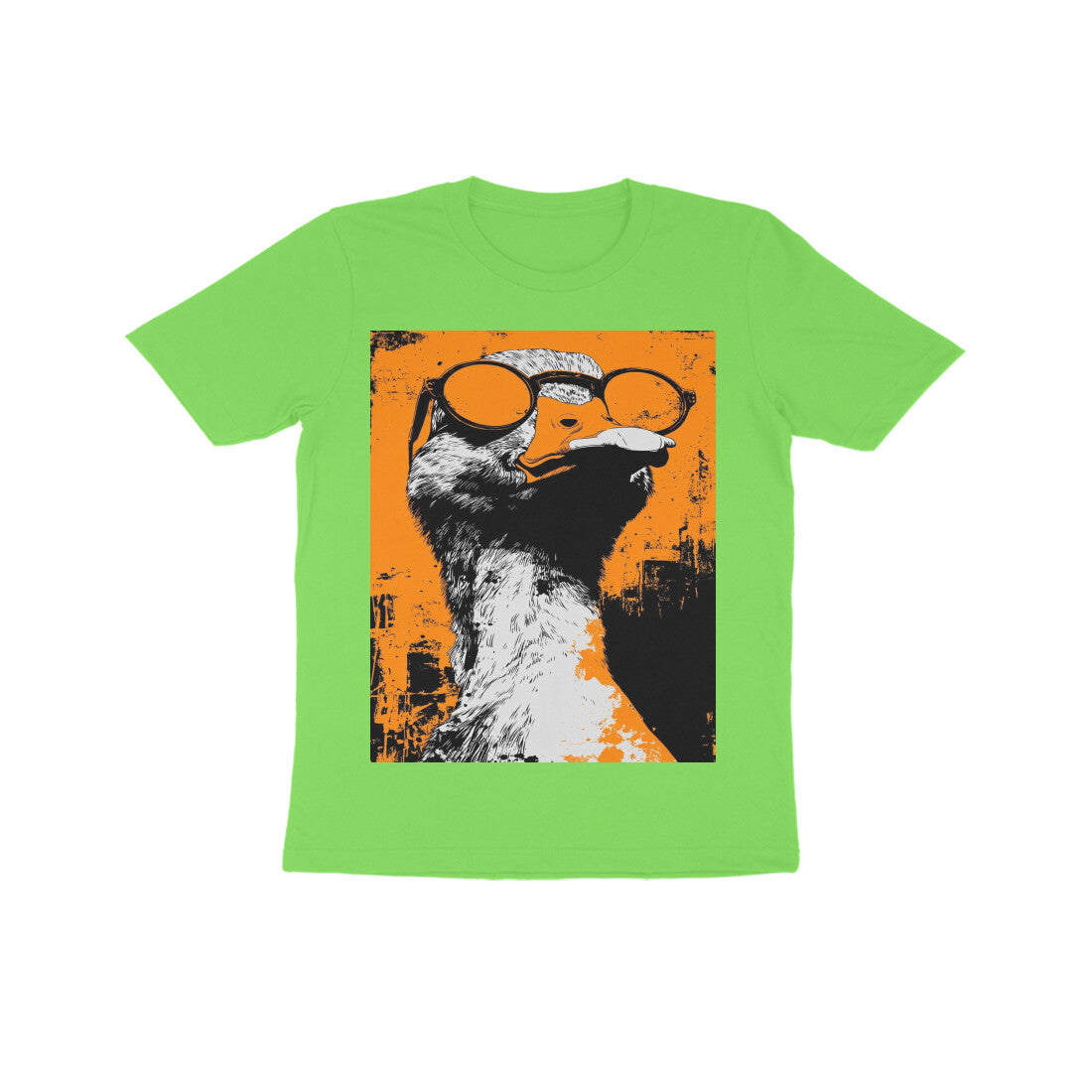 Front View - Quack — Kids Tee Liril Green