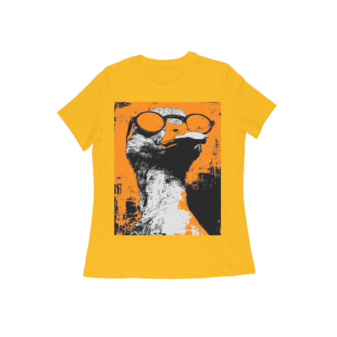 Front View - Quack — Women’s Tee Golden Yellow