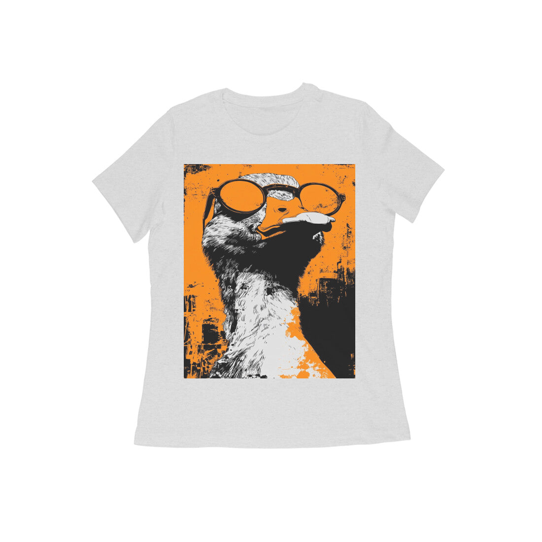Front View - Quack — Women’s Tee Melange Grey