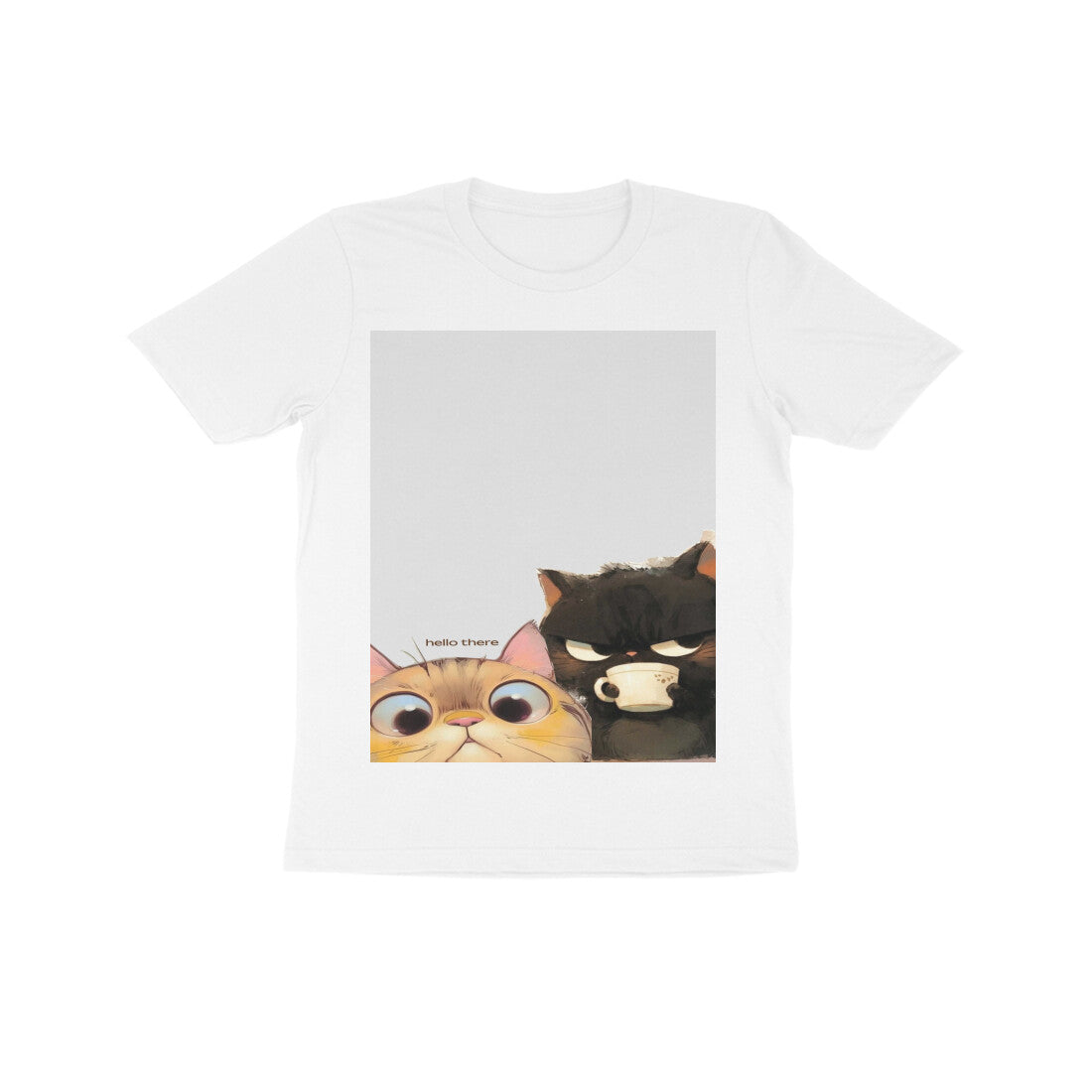 Front View - Feline Friends — Kids Tee White