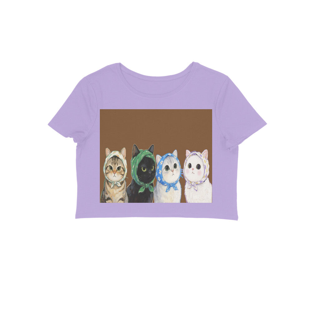 Front View - Whisker Buddies — Crop Top Iris Lavender
