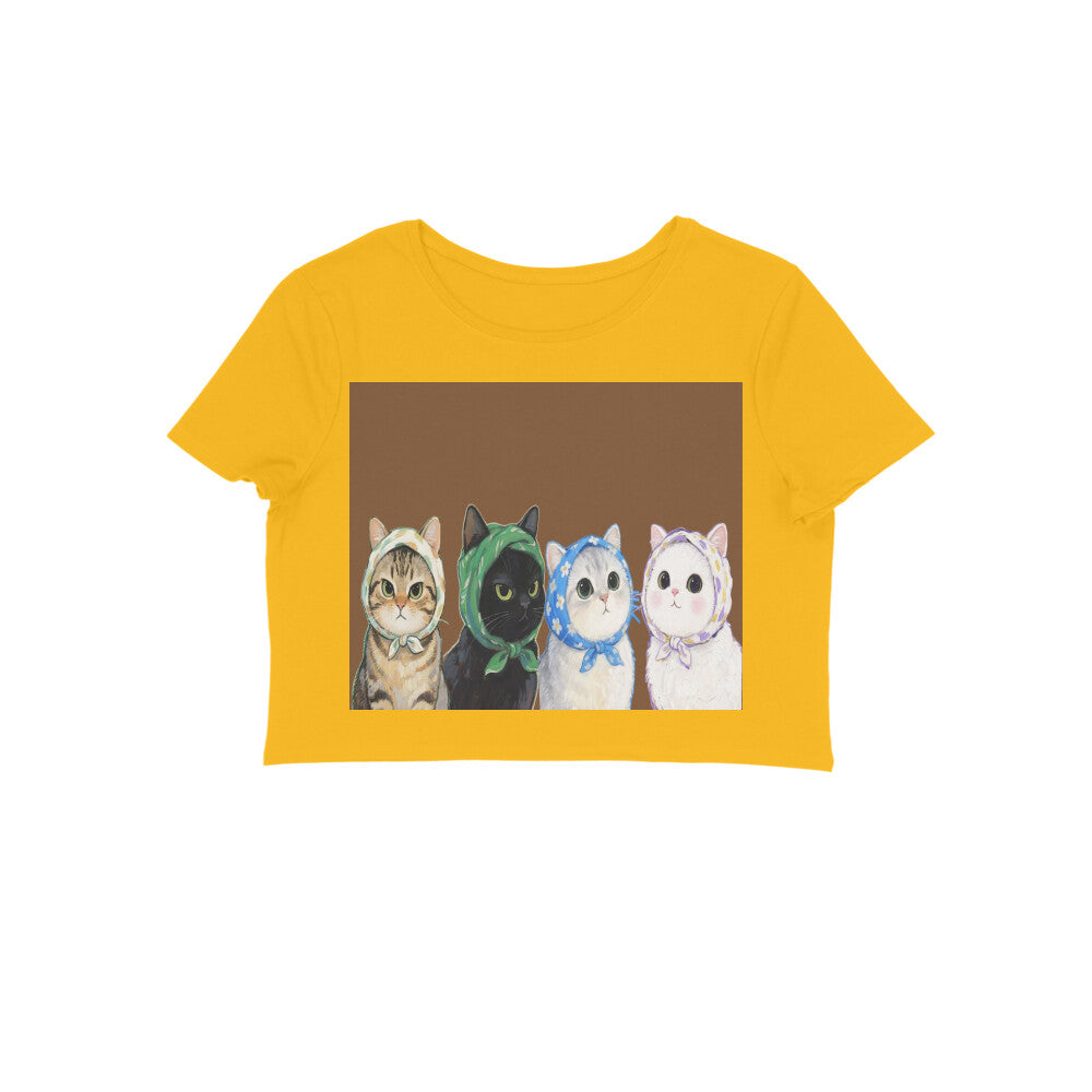 Front View - Whisker Buddies — Crop Top Golden Yellow