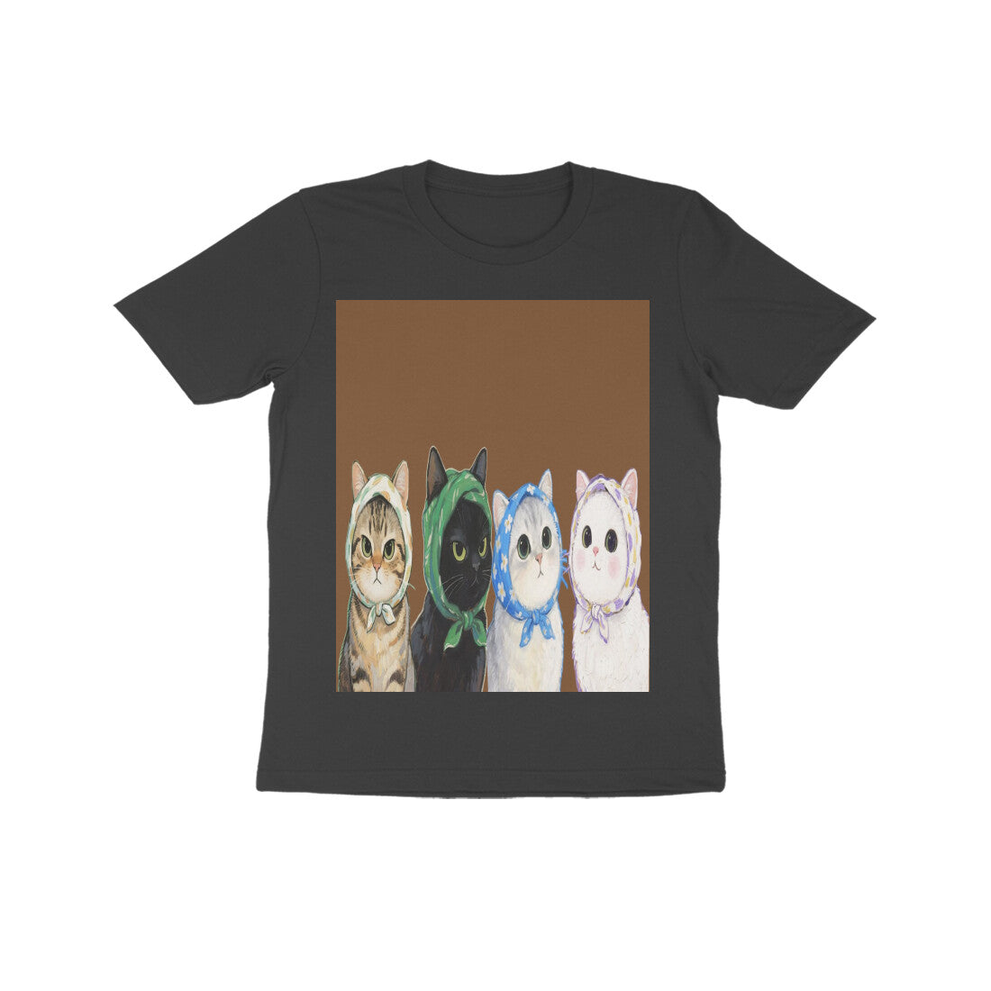 Front View - Whisker Buddies — Kids Tee Black