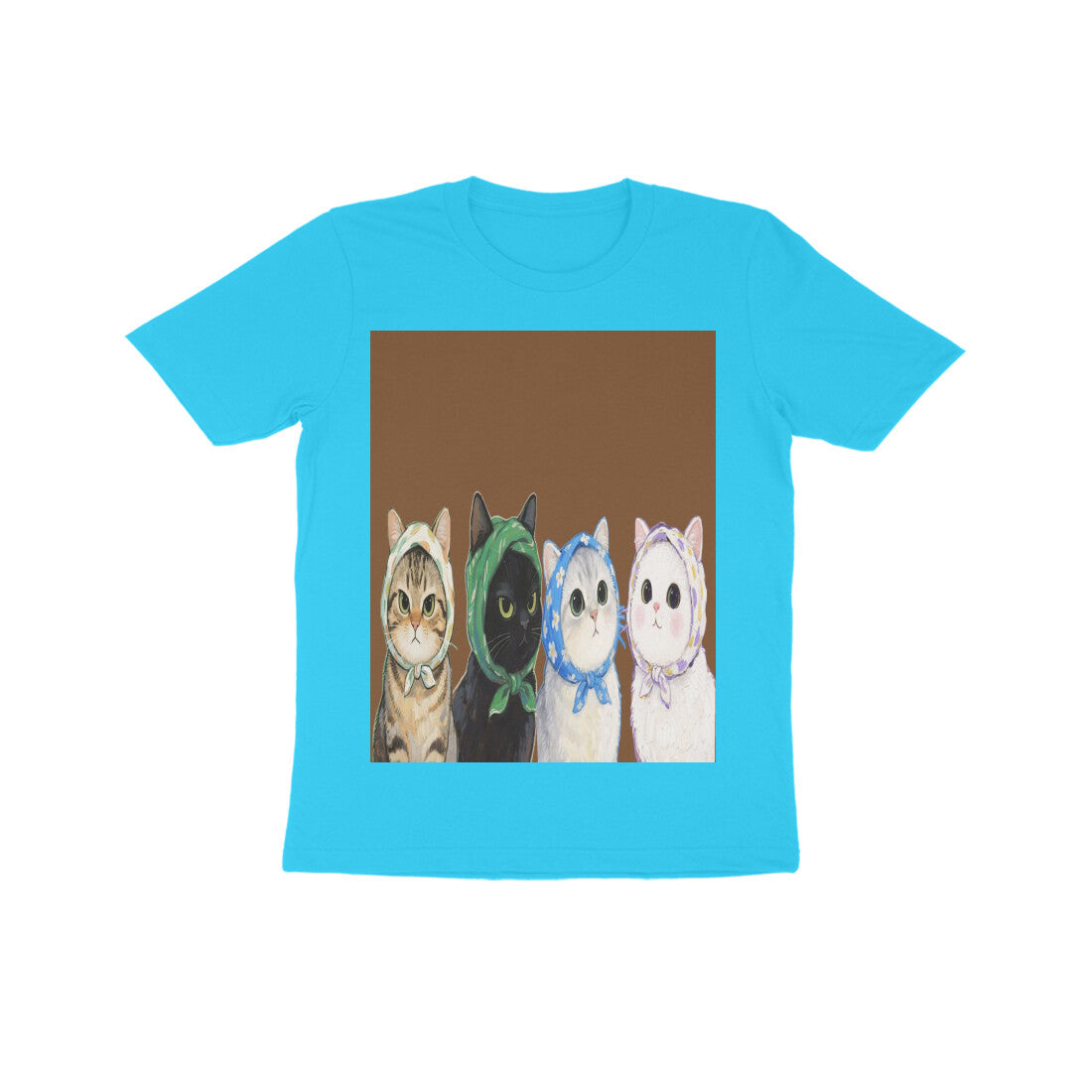 Front View - Whisker Buddies — Kids Tee Sky Blue