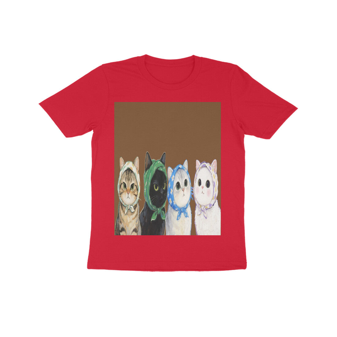 Front View - Whisker Buddies — Kids Tee Red
