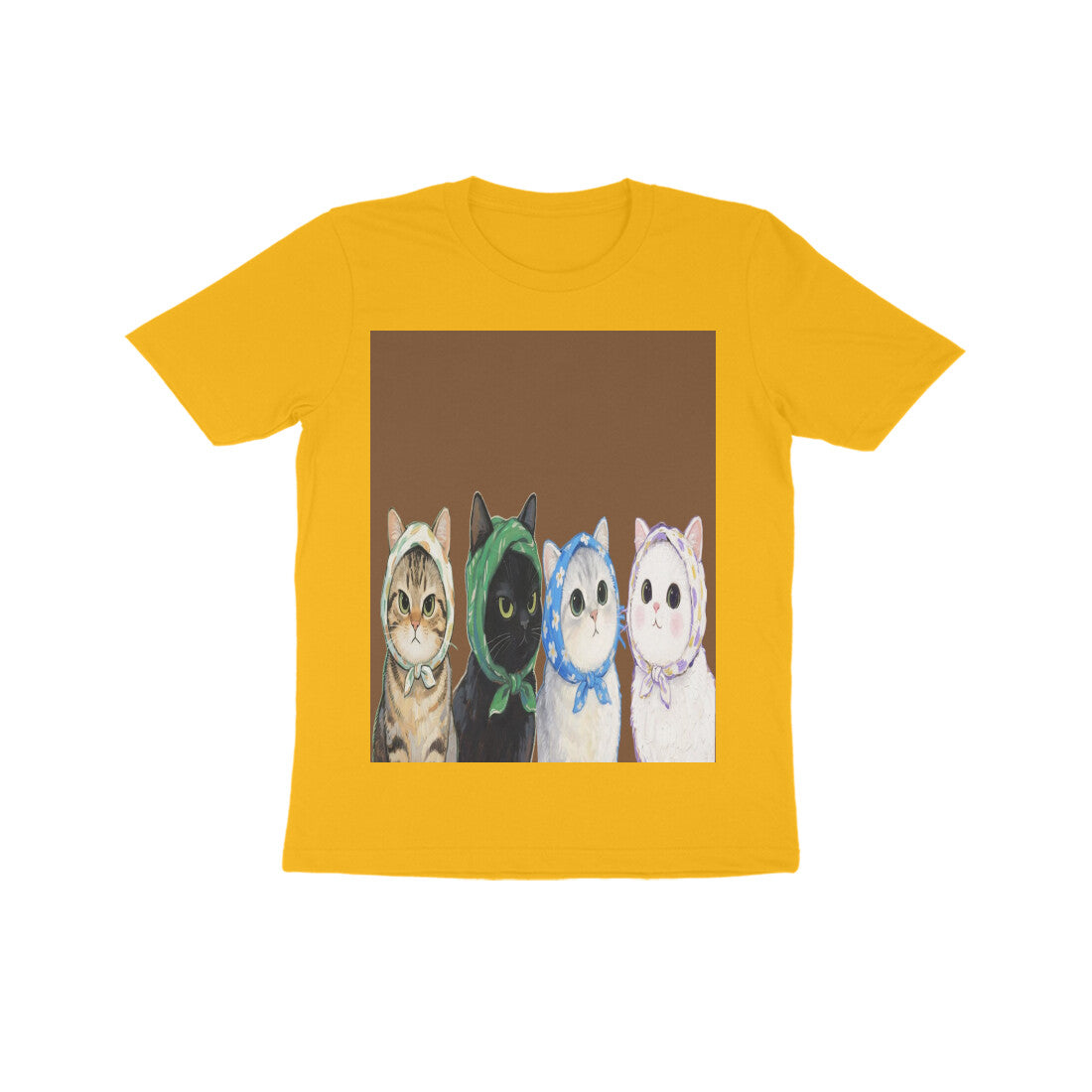 Front View - Whisker Buddies — Kids Tee Golden Yellow