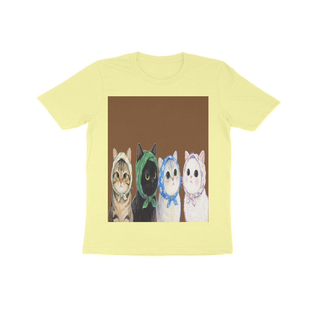 Front View - Whisker Buddies — Kids Tee Butter Yellow