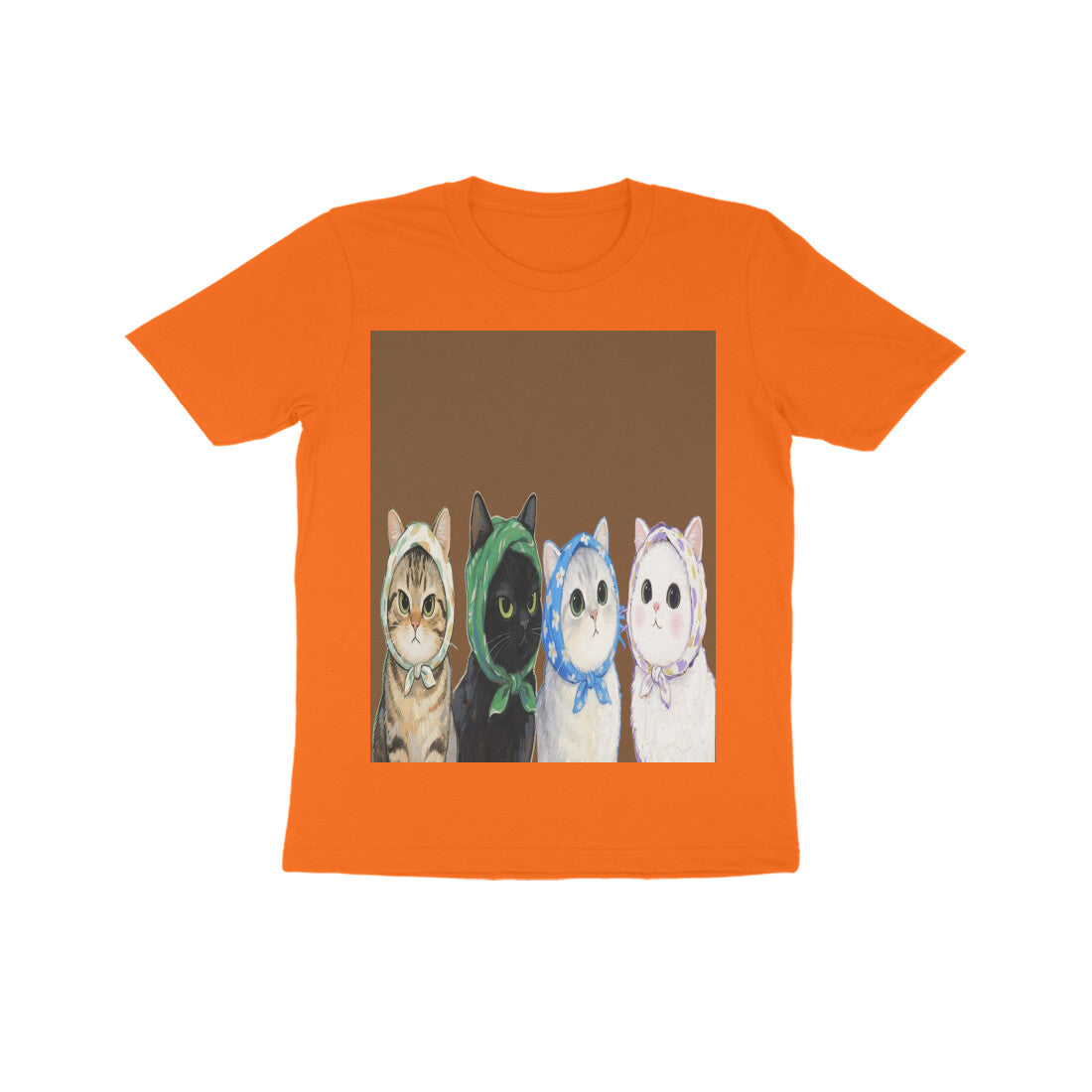 Front View - Whisker Buddies — Kids Tee Orange