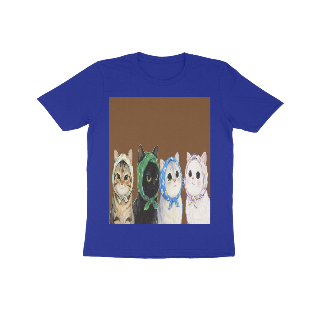 Front View - Whisker Buddies — Kids Tee Royal Blue