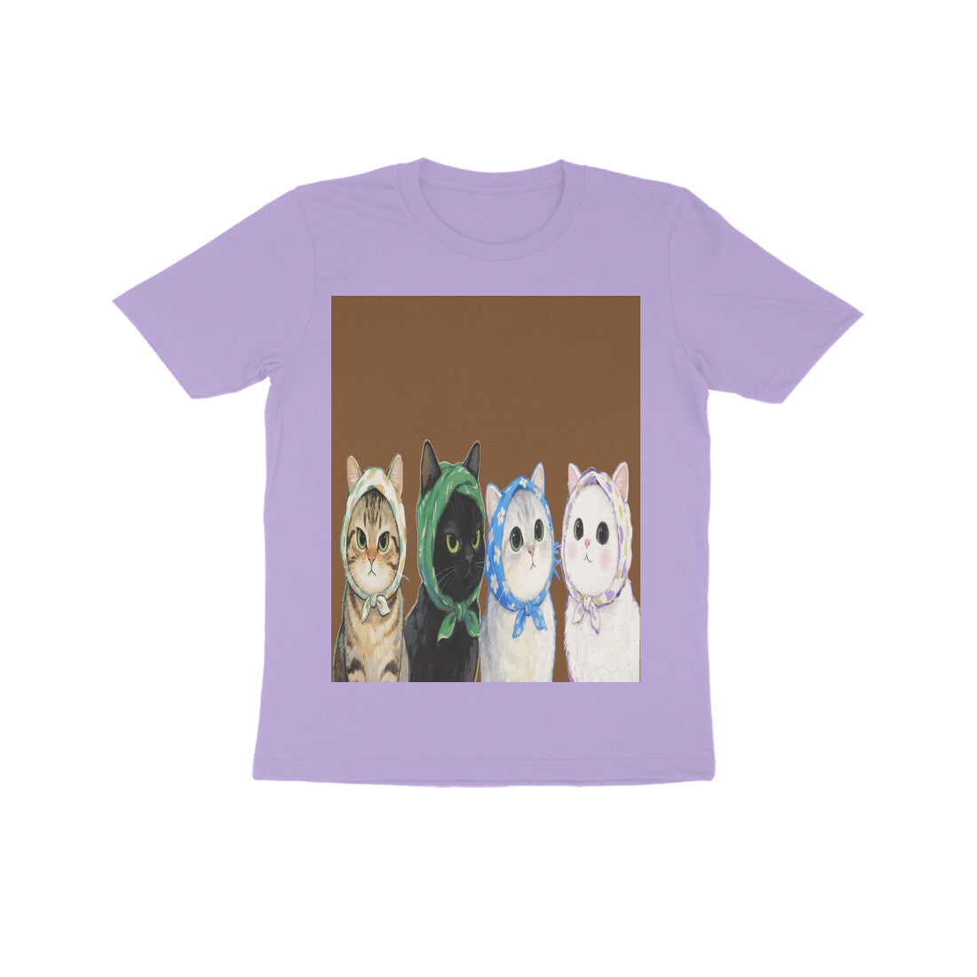Front View - Whisker Buddies — Kids Tee Iris Lavender