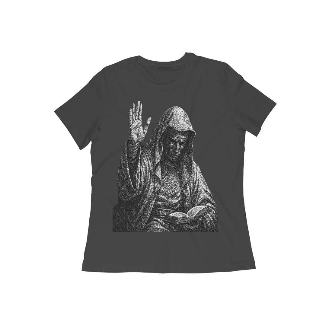Front View - The Silent Rishi — Women’s Tee Black