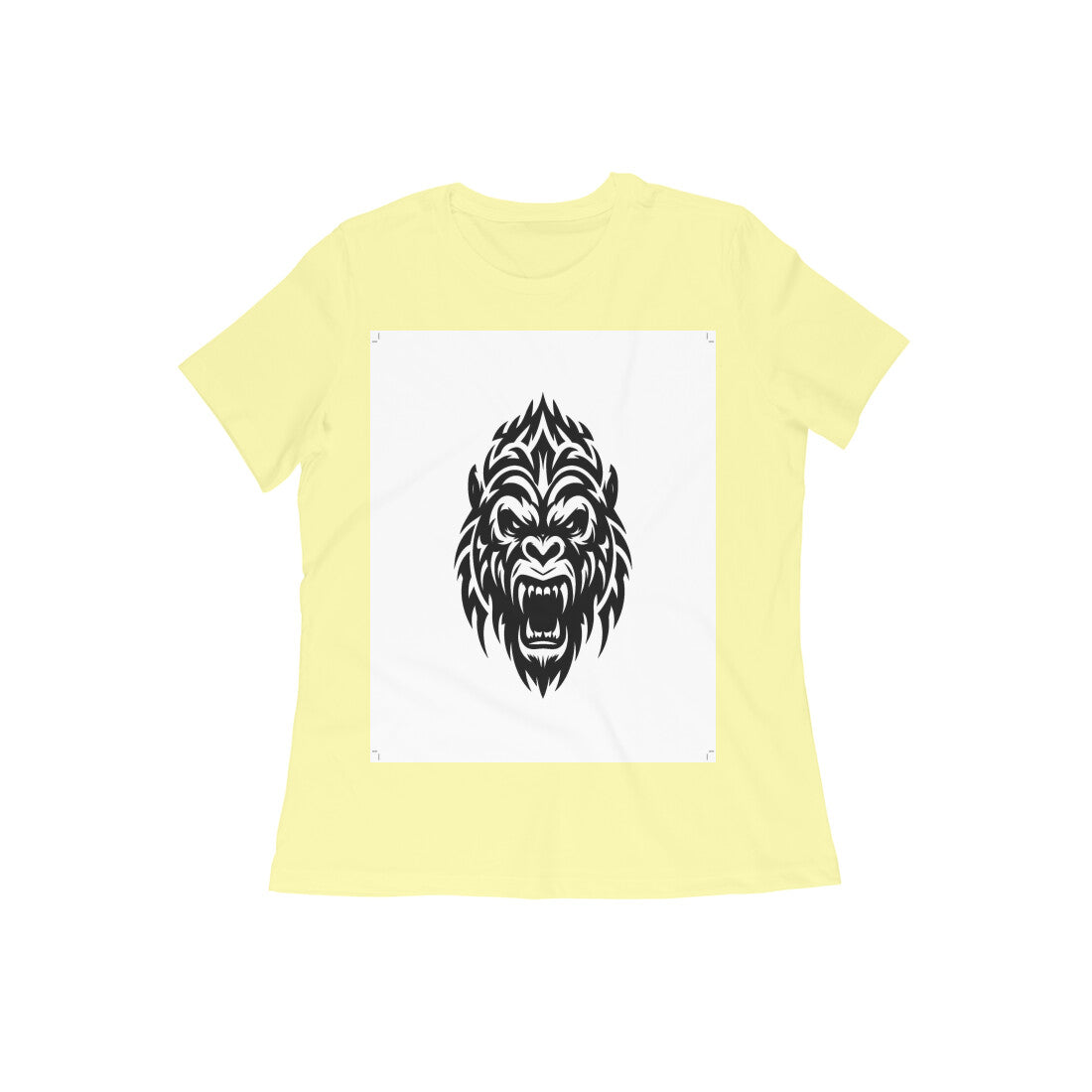 Front View - Beast Mode — Women’s Tee Butter Yellow