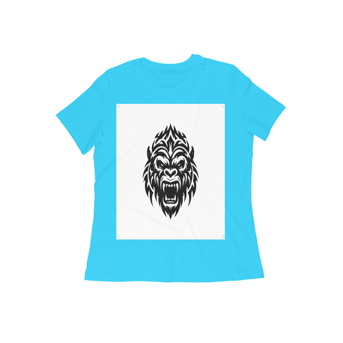 Front View - Beast Mode — Women’s Tee Sky Blue