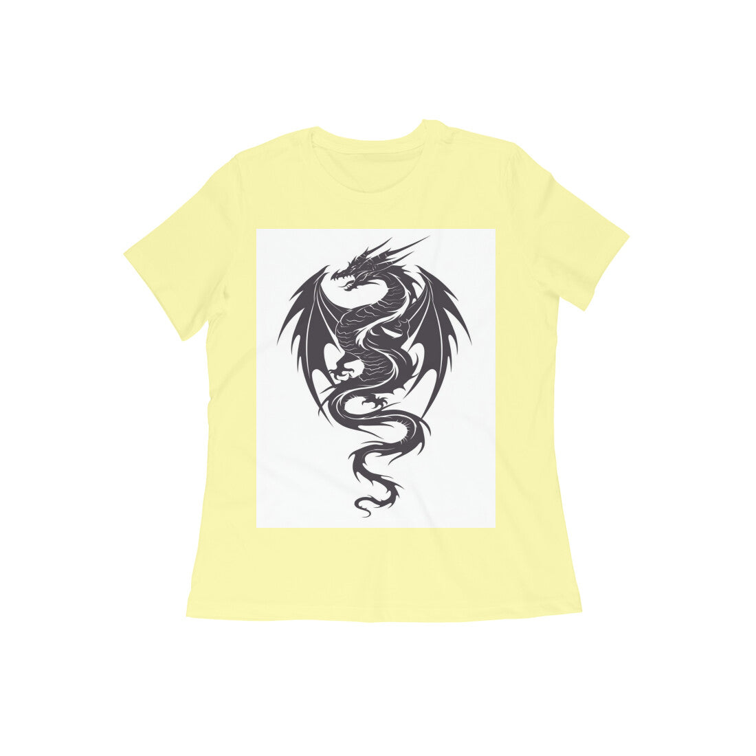 Front View - Dragon's Fury — Women’s Tee Butter Yellow