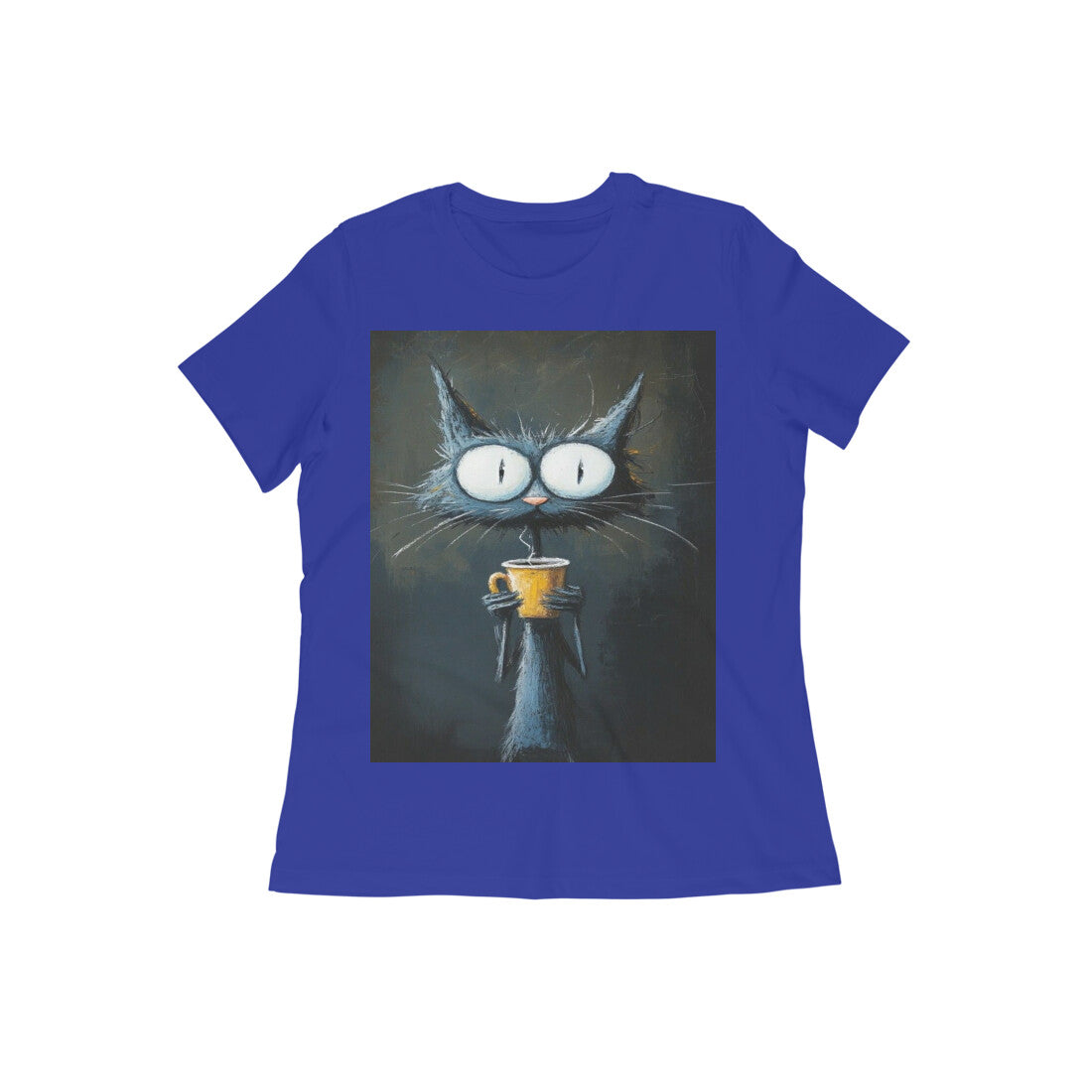Front View - Whisker Wake — Women’s Tee Royal Blue