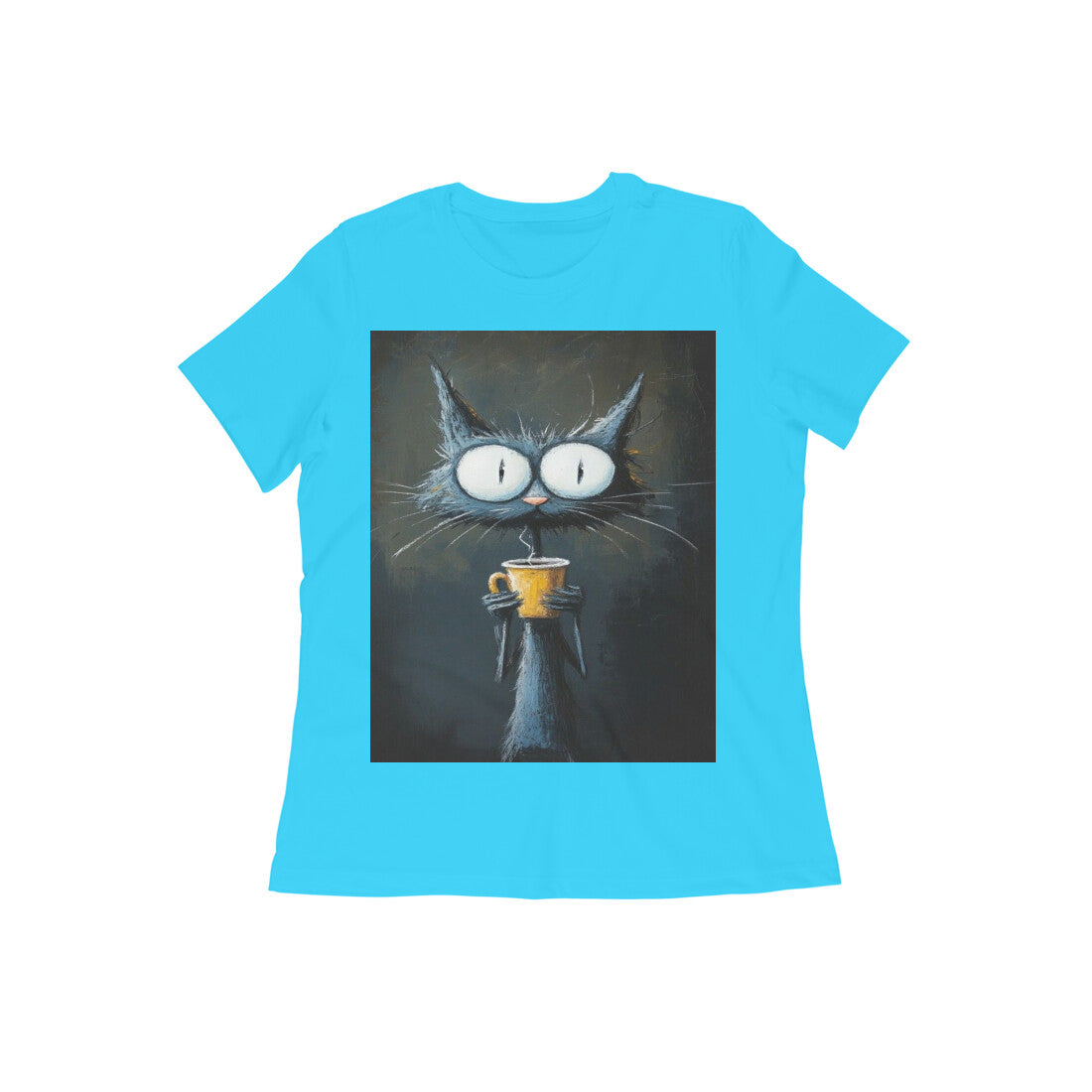 Front View - Whisker Wake — Women’s Tee Sky Blue