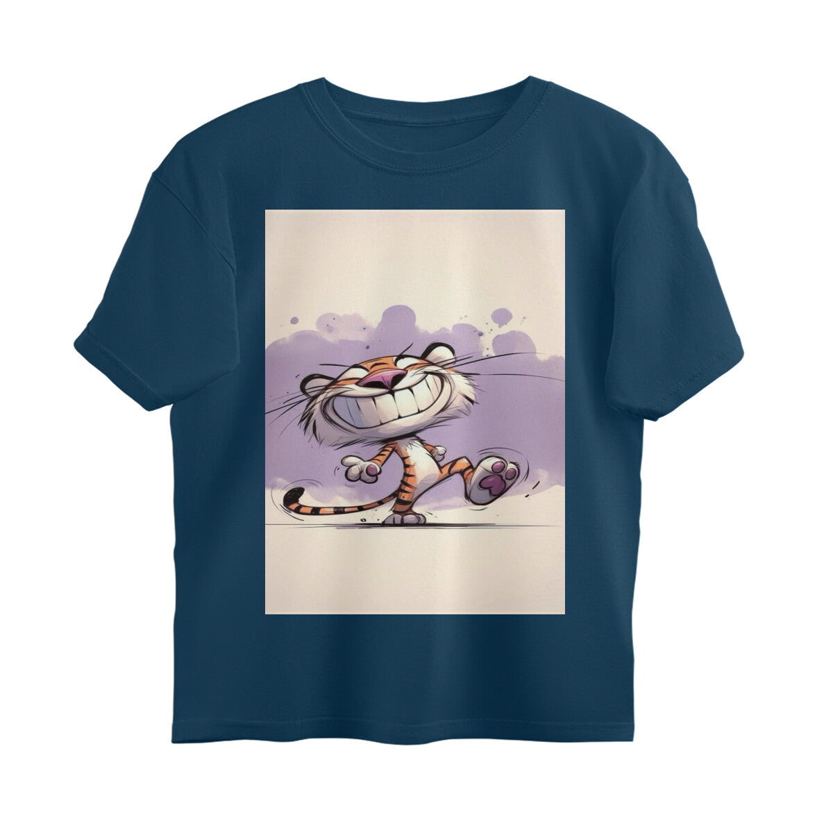 Front View - Gully Grin — Oversized Tee Navy Blue