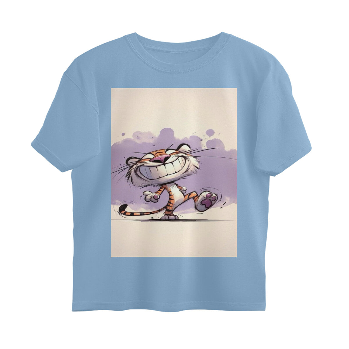 Front View - Gully Grin — Oversized Tee Baby Blue