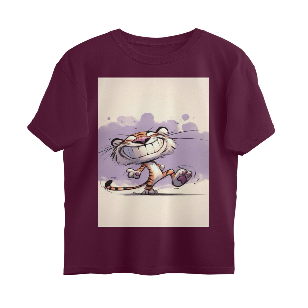 Front View - Gully Grin — Oversized Tee Burgundy