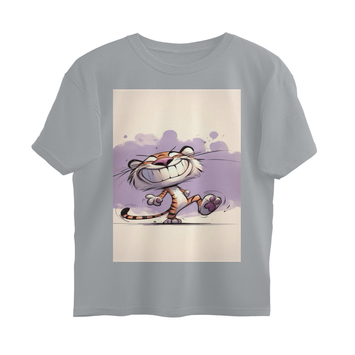 Front View - Gully Grin — Oversized Tee Silver Frost