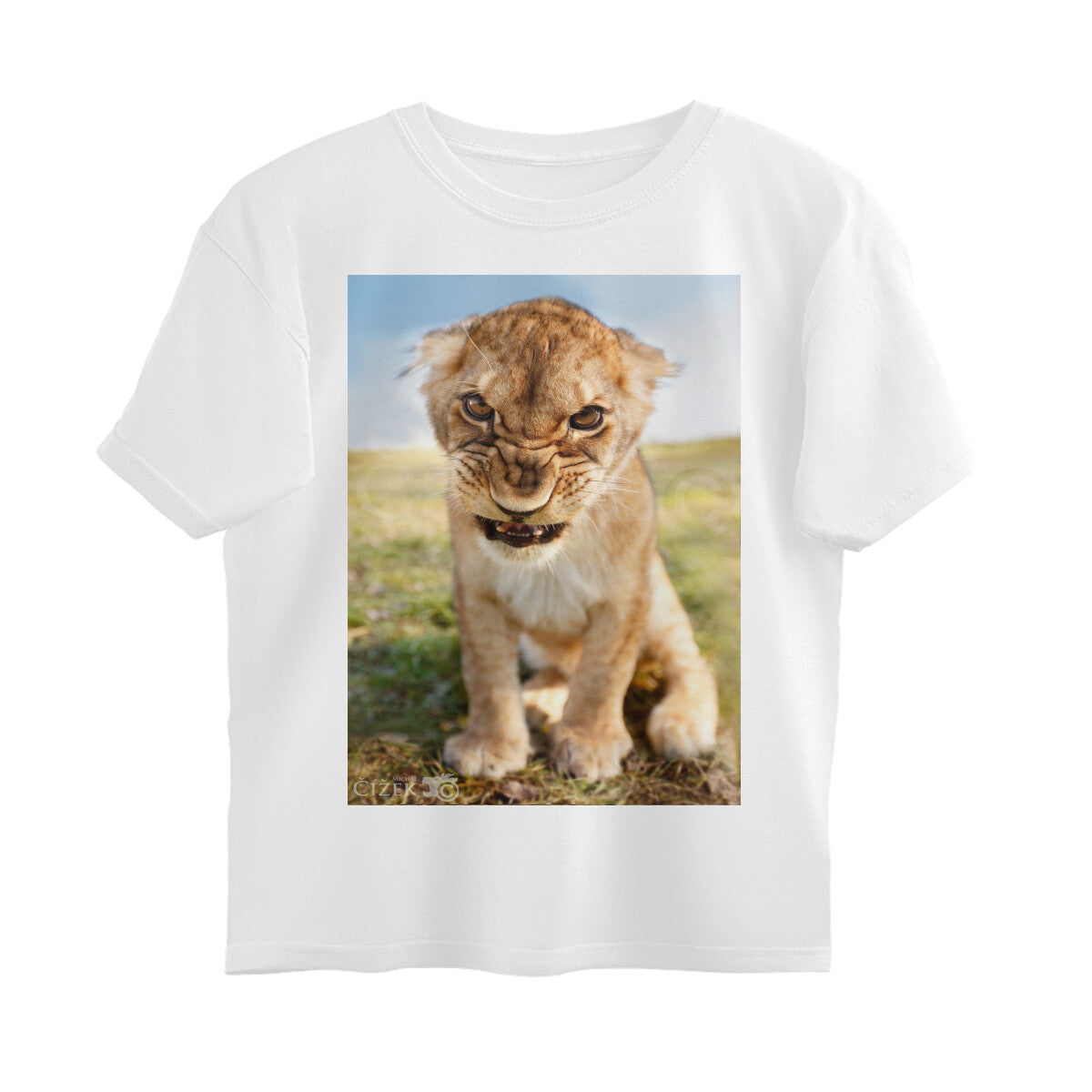 Front View - Untamed Roar — Oversized Tee White