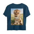 Front View - Untamed Roar — Oversized Tee Navy Blue