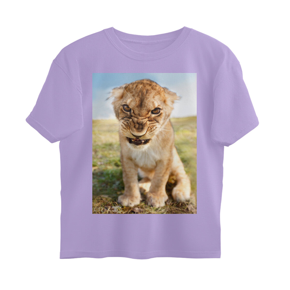 Front View - Untamed Roar — Oversized Tee Iris Lavender