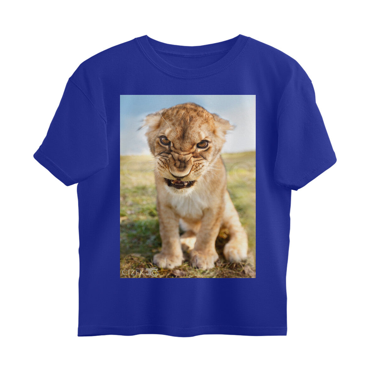 Front View - Untamed Roar — Oversized Tee Royal Blue