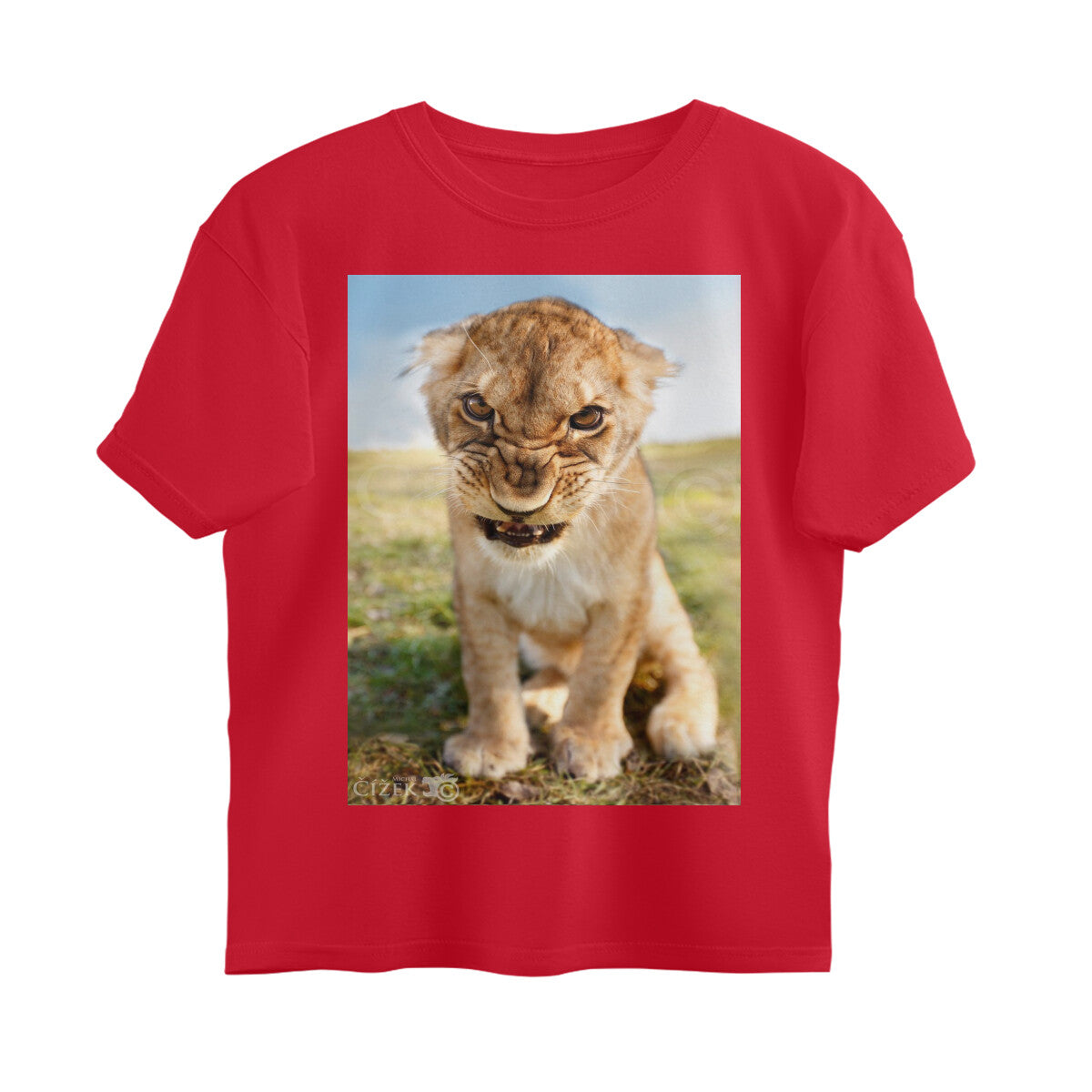 Front View - Untamed Roar — Oversized Tee Red