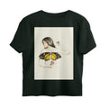 Front View - Metamorphosis Stitch — Oversized Tee Bottle Green
