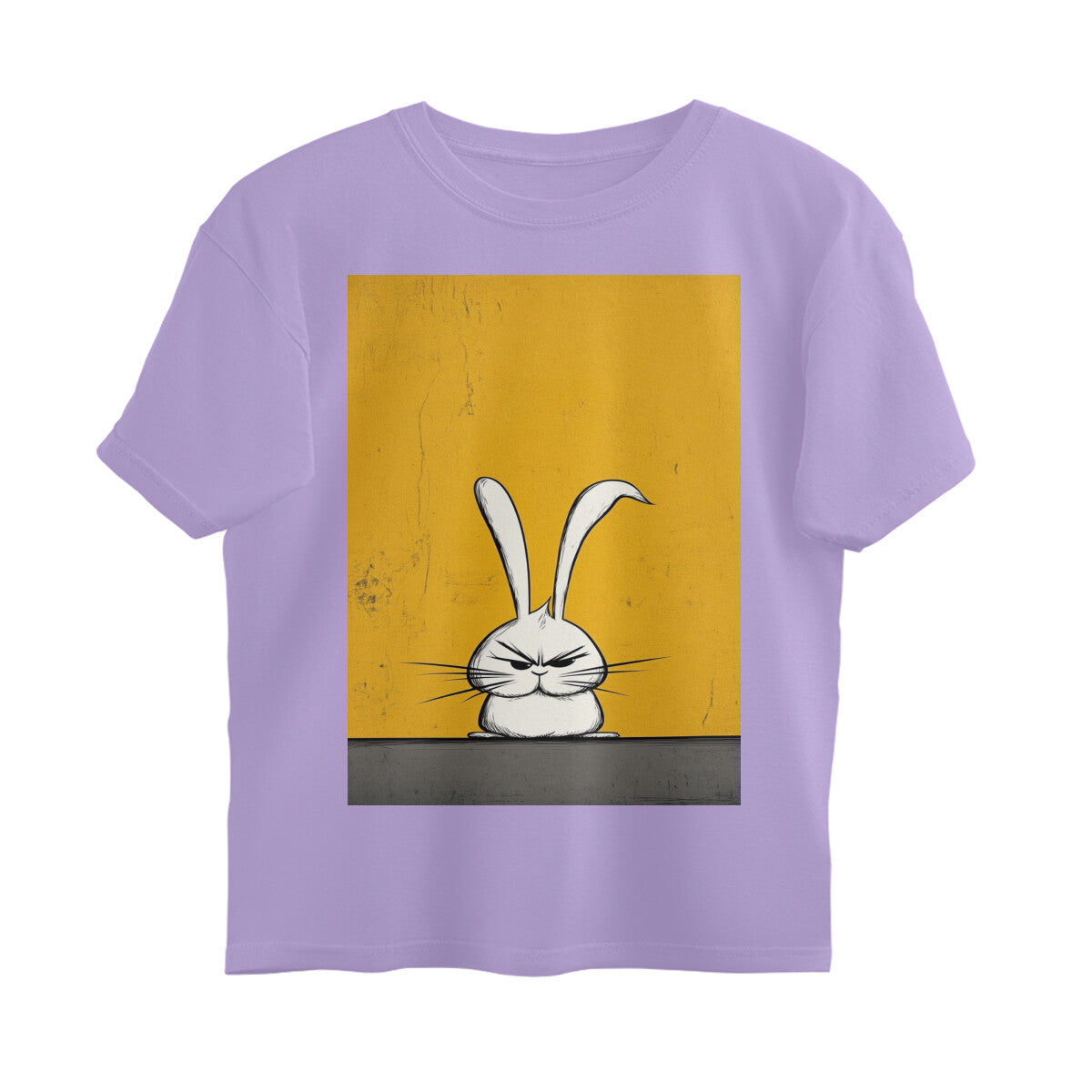 Front View - Grumpy Hare — Oversized Tee Iris Lavender