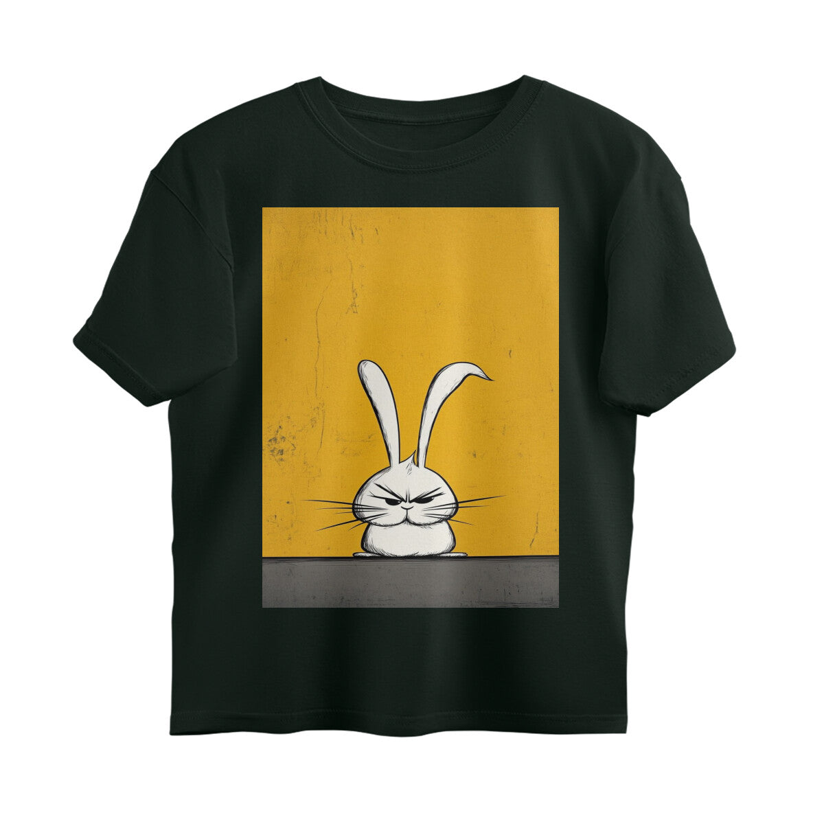 Front View - Grumpy Hare — Oversized Tee Bottle Green